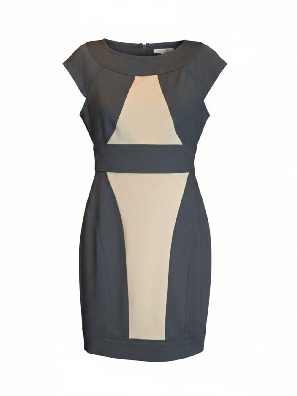 Maggy London Charcoal and Cream Colorblock Sheath